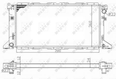 Радіатор охолодження Ford Transit 2.0 94-00 NRF 59013 (фото 1)