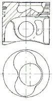 Поршень з кільцями VAG 80.00 1.9TDI AXC/AXB/ASZ/ARL T5 03- (CYL 1-2) TRAPEZ (вир-во) NURAL 87-114907-25 (фото 1)