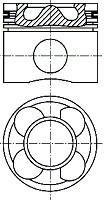 Поршень з кільцями RENAULT 70,00 1.3 D Multijet 199 A3.000,263 A2.000 (вир-во) NURAL 87-425606-00 (фото 1)