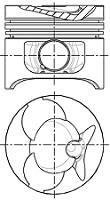 Поршень з кільцями MB 89,00 OM601/602 2,3D/2,9D (вир-во) NURAL 87-743100-10 (фото 1)