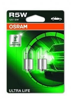 Лампа накаливания R5W 12V 5W BA 15s Ultra Life (blister 2шт) (пр-во) OSRAM 5007ULT-02B (фото 1)