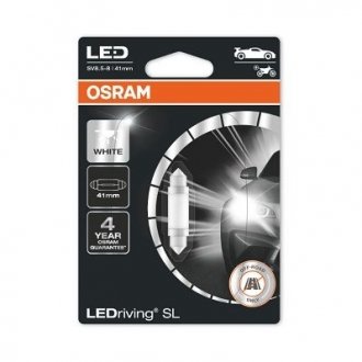 Лампа світлодіодна C5W 12V 1W SV8.5 LEDriving SL (41mm) (вир-во) OSRAM 6413DWP-01B (фото 1)