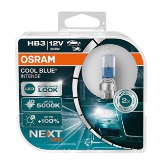 Лампа фарна HB3 60W 12V P20D COOL BLUE INTENSE Next Gen компл. (вир-во) OSRAM 9005CBN-HCB (фото 1)