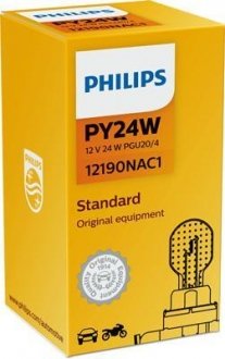 Лампа розжарювання PY24W 12V 24W PGU20/4 HIPERVISION (вир-во) PHILIPS 12190NAC1 (фото 1)