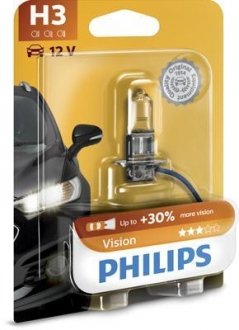 Лампа розжарювання H3 12V 55W PK22s Premium blister (вир-во) PHILIPS 12336PRB1 (фото 1)