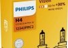 Лампа розжарювання H4 12V 60/55W P43t-38 Vision +30 (2шт. комп.) (вир-во) PHILIPS 12342PRC2 (фото 1)