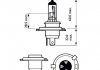 Лампа розжарювання H4 RacingVision GT200 +200 12V 60/55W P43t-38(вир-во) PHILIPS 12342RGTB1 (фото 3)