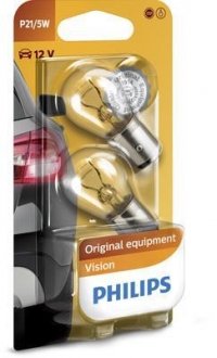 Лампа розжарювання P21/5W12V 21/5W BAY15d (blister 2шт) (вир-во) PHILIPS 12499B2 (фото 1)