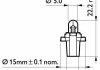 Лампа розжарювання BAX8,3/1,35 Black 12V 1.2W (вир-во) PHILIPS 12597CP (фото 3)