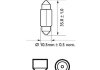 Лампа розжарювання 12V 10W T10,5x30 SV8,5 LongerLife EcoVision (вир-во) PHILIPS 12860LLECOCP (фото 3)