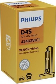 Лампа ксенонова D4S Vision 42В, 35Вт, PK32d-5 4100К (вир-во) PHILIPS 42402VIC1 (фото 1)