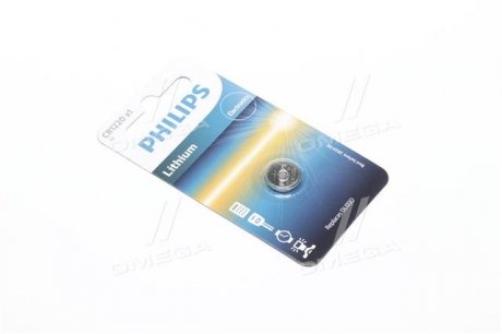 Батарейка CR1220 - 3.0V coin 1-blister (12.5 x 2.0) - Lithium (вир-во) PHILIPS CR1220/00B (фото 1)