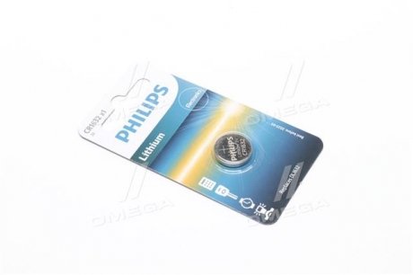 Батарейка CR1632 - 3.0V coin 1-blister (16.0x 3.2) - Lithium (вир-во) PHILIPS CR1632/00B (фото 1)