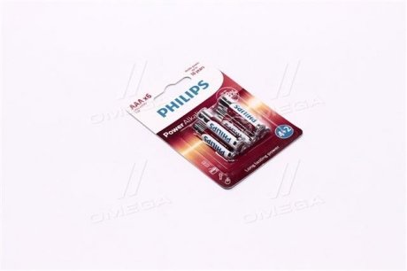 Батарейка LR03 / AAA Power Alkaline Blister 6шт (вир-во) PHILIPS LR03P6BP/10 (фото 1)