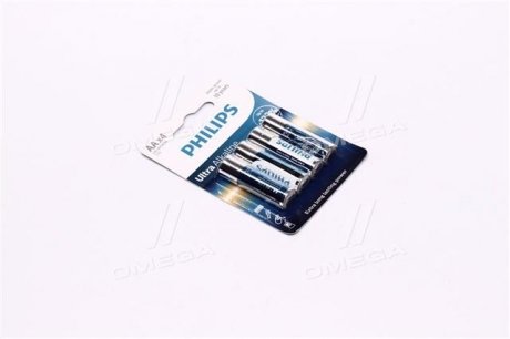 Батарейка LR6/AA Ultra Alkaline Blister 4шт (вир-во) PHILIPS LR6E4B/10 (фото 1)