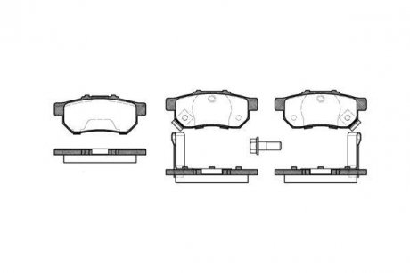 Колодка гальм. диск. HONDA CIVIC, JAZZ, 1.2I-2.0 16V 90.01-,08.07- задн. (вир-во) REMSA 0233.52 (фото 1)