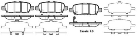 Колодка гальм. диск. NISSAN MURANO 3.5 4X4 08-, SUZUKI GRAND VITARA 1.6-3.2 05- задн. (вир-во) REMSA 0876.41 (фото 1)