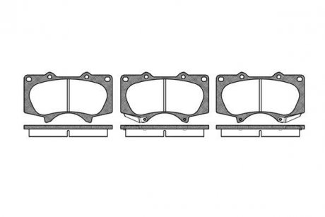 Колодка гальм. диск. TOYOTA LAND CRUISER (J12) передн. (вир-во) REMSA 0988.00 (фото 1)