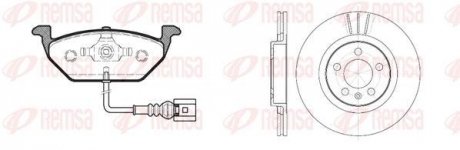 Комплект тормозной передн. AUDI A3 96-;SEAT TOLEDO 98-;SKODA FABIA 99-,OCTAVIA (пр-во) REMSA 8633.01 (фото 1)