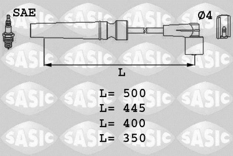 Дріт запалювання CHEVROLET, DAEWOO 1.6 (компл.) (вир-во) SASIC 9286003 (фото 1)