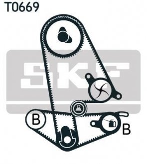 Роликовий модуль натягувача ременя (ролик, ремень) SKF VKMA 93600 (фото 1)
