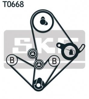 Роликовий модуль натягувача ременя (ролик, ремень) SKF VKMA 95010 (фото 1)