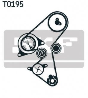 Комплект ГРМ + помпа Citroen Berlingo/Jumpy 1.6HDi 10- (141x25.4) (VKPC 83259) SKF VKMC 03316 (фото 1)