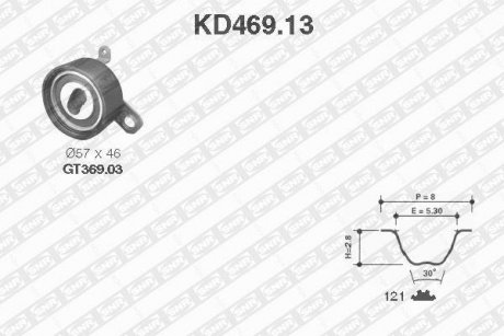 Роликовий модуль натягувача ременя (ролик, ремінь) SNR NTN KD469.13 (фото 1)