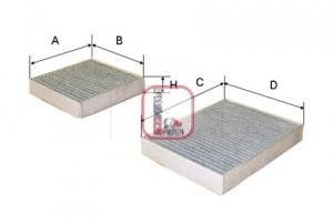 Фільтр салону Citroen C3/C4/Peugeot 207/208 09- (вугільний) (к-кт 2шт.) SOFIMA S 4164 CA (фото 1)