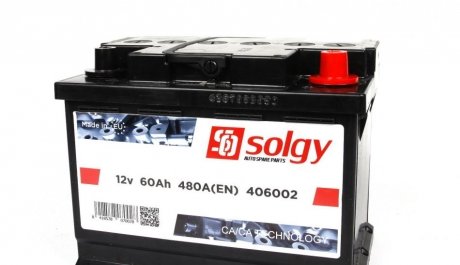 Акумуляторна батарея 60Ah/480A (242x175x190/+R) Solgy 406002 (фото 1)