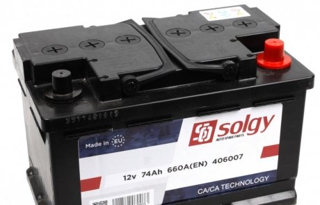 Акумуляторна батарея 74Ah/660A (278x175x175/+R) Solgy 406007 (фото 1)