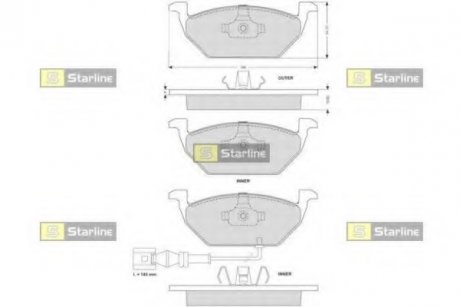 Гальмівні колодки дискові STARLINE BD S003S (фото 1)