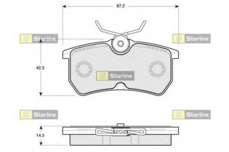 Гальмівні колодки дискові STARLINE BD S148 (фото 1)