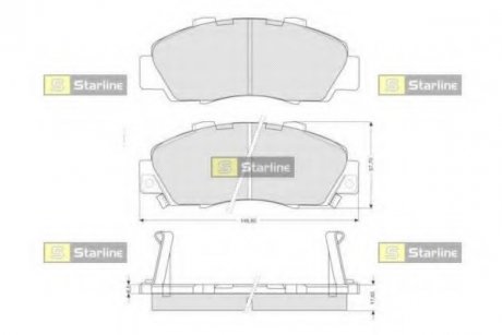 Гальмівні колодки дискові STARLINE BD S214 (фото 1)