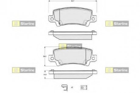 Гальмівні колодки дискові STARLINE BD S327 (фото 1)