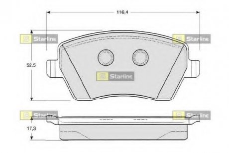 Гальмівні колодки дискові NOTE STARLINE BD S331 (фото 1)