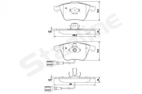 Гальмівні колодки дискові STARLINE BD S837P (фото 1)