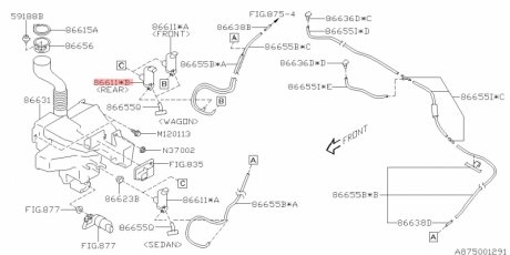 МОТОР ОМЫВАТЕЛЯ ЛОБОВОГО СТЕКЛА SUBARU 86611SG010 (фото 1)