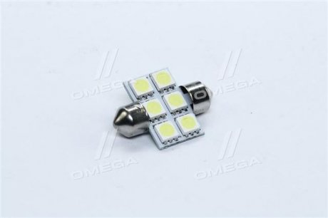 Лампа LED софитная C5W 24V T11x31-S8.5 (6 SMD size5050) WHITE <> TEMPEST Tmp-08T11-24V (фото 1)