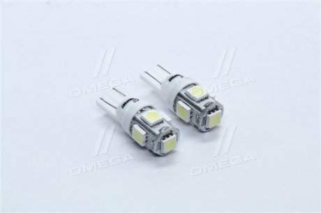 Лампа LED б/ц габарит и панель приборов T10 5SMD W5W 12V WHITE2шт. блистер <> TEMPEST TP-214T10-12V (фото 1)