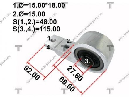 САЙЛЕНТБЛОК Рычага NISSAN X-TRAIL 00-07 TENACITY AAMNI1035 (фото 1)