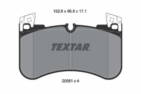 Колодки гальмівні (передні) Land Rover Defender 19-/Discovery 16-/Range Rover 12- 4x4 (Brembo) Q+ TEXTAR 2058101 (фото 1)