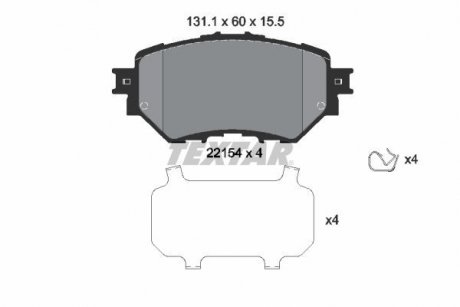 Колодки гальмівні (передние) Mazda 3 1.5-2.5 13- (Akebono) TEXTAR 2215401 (фото 1)