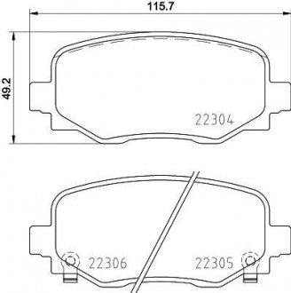 Колодки гальмівні (задні) Fiat 500/Jeep Compass/Renegade 14- TEXTAR 2230401 (фото 1)