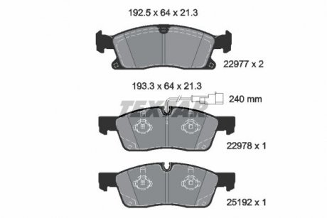 Колодки гальмівні (передние) Maserati Levante 3.0 16- (Teves) Q+ TEXTAR 2297701 (фото 1)