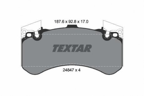 Колодки гальмівні (передние) Audi A6/A7/A8 10- (Brembo) TEXTAR 2484701 (фото 1)