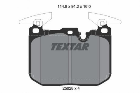 Колодки гальмівні (передние) BMW X1 (F48)/X2 (F39) 18- B47/B48 (Brembo) TEXTAR 2502807 (фото 1)