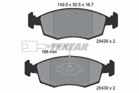 Колодки гальмівні (передні) Fiat 500/500C/Punto/Grande Punto/Punto Evo 07- TEXTAR 2542901 (фото 1)