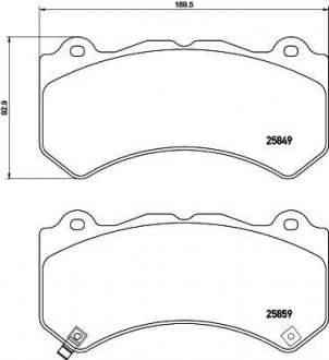 Колодки гальмівні (передние) Jeep Grand Cherokee 10- (Brembo) TEXTAR 2584901 (фото 1)