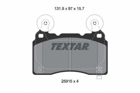 Колодки гальмівні (передние) Opel Insignia B 17-/Tesla Model S 13-16 TEXTAR 2591501 (фото 1)